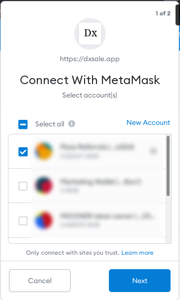 dxsale metamask